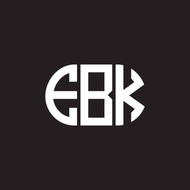 Siyah arkaplanda EBK harf logosu tasarımı. EBK yaratıcı harflerin baş harfleri logo kavramı. EBK harf tasarımı.