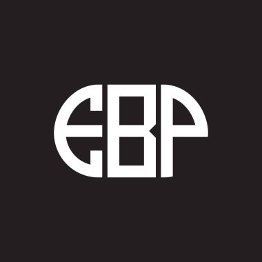 Siyah arkaplanda EBP harfi logo tasarımı. EBP yaratıcı harflerin baş harfleri logo kavramı. EBP harf tasarımı.
