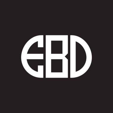 Siyah arka planda EBO harf logosu tasarımı. EBO yaratıcı harflerin baş harfleri logo kavramı. EBO harf tasarımı.