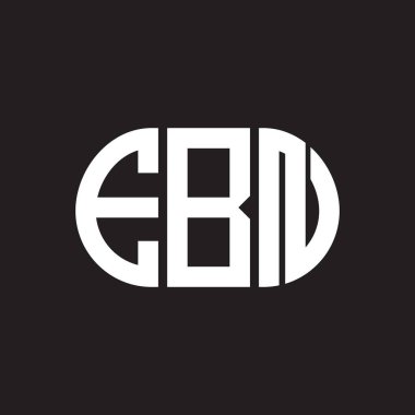 Siyah arka planda EBN harf logosu tasarımı. EBN yaratıcı harflerin baş harfleri logo kavramı. EBN harf tasarımı.