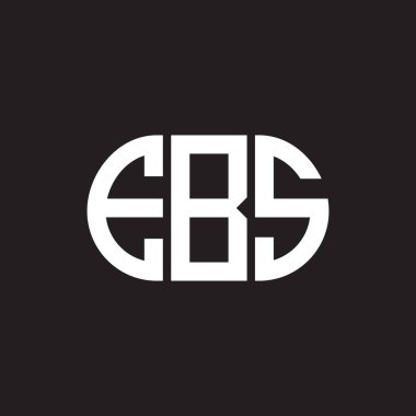 Siyah arka planda EBS harf logosu tasarımı. EBS yaratıcı harflerin baş harfleri logo kavramı. EBS harf tasarımı.
