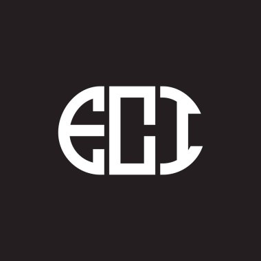 Siyah arka planda ECI harf logosu tasarımı. ECI yaratıcı harflerin baş harfleri logo kavramı. ECI harf tasarımı.