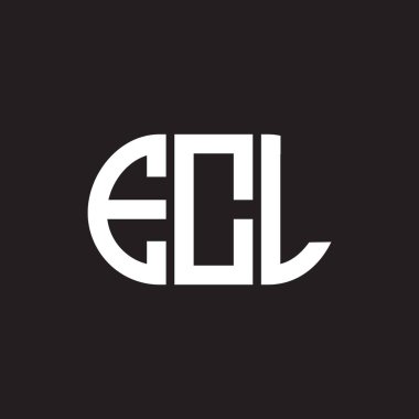 Siyah arka planda ECL harf logosu tasarımı. ECL yaratıcı harflerin baş harfleri logo kavramı. ECL harf tasarımı.