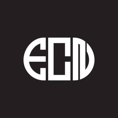 Siyah arka planda ECN harf logosu tasarımı. ECN yaratıcı harflerin baş harfleri logo kavramı. ECN harf tasarımı.