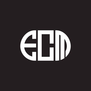 Siyah arka planda ECM harf logosu tasarımı. ECM yaratıcı harflerin baş harfleri logo kavramı. ECM harf tasarımı.