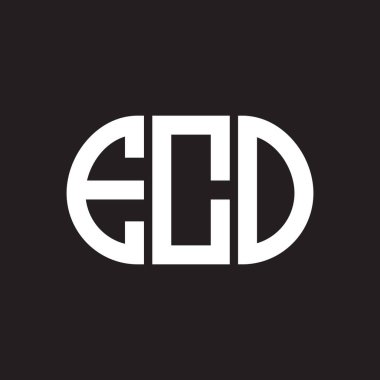 Siyah arka planda ECO harf logosu tasarımı. ECO yaratıcı harflerin baş harfleri logo kavramı. ECO harf tasarımı.