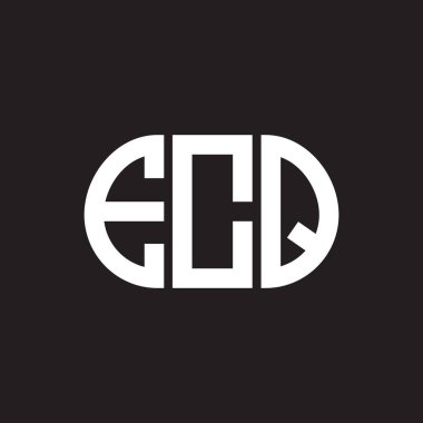 Siyah arka planda ECQ harfi logo tasarımı. ECQ yaratıcı harflerin baş harfleri logo kavramı. ECQ harf tasarımı.