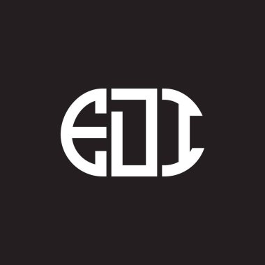 Siyah arka planda EDI harf logosu tasarımı. EDI yaratıcı harflerin baş harfleri logo kavramı. EDI harf tasarımı.