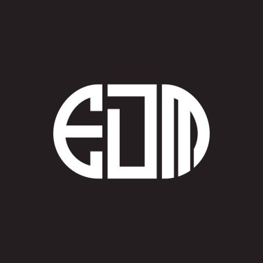 Siyah arka planda EDM harf logosu tasarımı. EDM yaratıcı harflerin baş harfleri logo kavramı. EDM harf tasarımı.