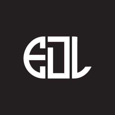 Siyah arkaplanda EDL harf logosu tasarımı. EDL yaratıcı harflerin baş harfleri logo kavramı. EDL harf tasarımı.
