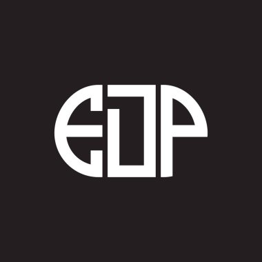 Siyah arka planda EDP harf logosu tasarımı. EDP yaratıcı harflerin baş harfleri logo kavramı. EDP harf tasarımı.
