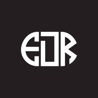 Siyah arka planda EDR harf logosu tasarımı. EDR yaratıcı harflerin baş harfleri logo kavramı. EDR harf tasarımı.