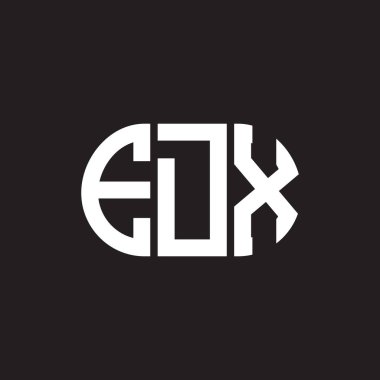 Siyah arkaplanda EDX harf logosu tasarımı. EDX yaratıcı harflerin baş harfleri logo kavramı. EDX harf tasarımı.