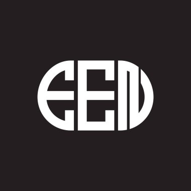 Siyah arkaplanda EEN harf logosu tasarımı. EEN yaratıcı harfler logosu konsepti. EEN harf tasarımı.