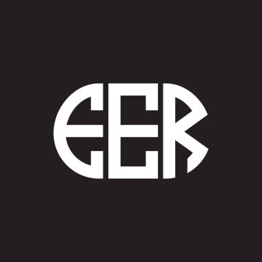 Siyah arka planda EER harf logosu tasarımı. EER yaratıcı harfler logosu konsepti. EER harf tasarımı.