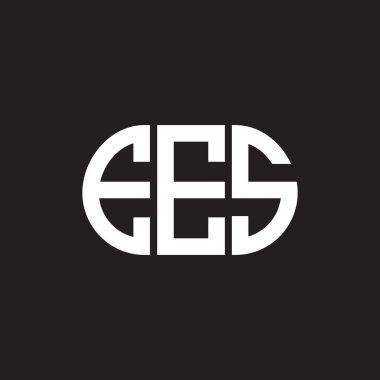 Siyah arkaplanda EES harf logosu tasarımı. EES yaratıcı harfler logosu konsepti. EES harf tasarımı.