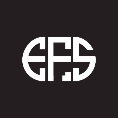 Siyah arka planda EFS harf logosu tasarımı. EFS yaratıcı harflerin baş harfleri logo kavramı. EFS harf tasarımı.