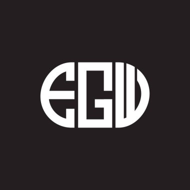 Siyah arka planda EGW harf logosu tasarımı. EGW yaratıcı harflerin baş harfleri logo kavramı. EGW harf tasarımı.