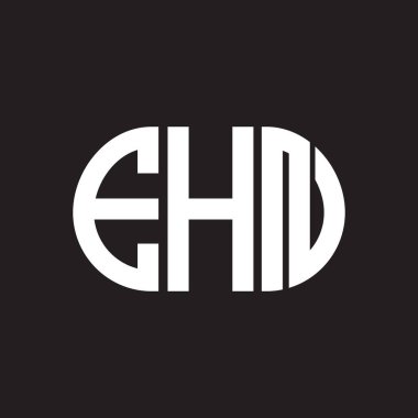 Siyah arka planda EHN harf logosu tasarımı. EHN yaratıcı harflerin baş harfleri logo kavramı. EHN harf tasarımı.