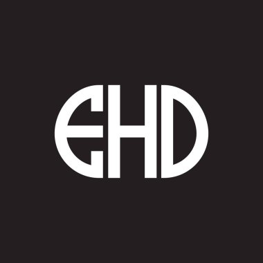 Siyah arka planda EHO harf logosu tasarımı. EHO yaratıcı harflerin baş harfleri logo kavramı. EHO harf tasarımı.