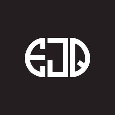Siyah arka planda EJQ harf logosu tasarımı. EJQ yaratıcı harflerin baş harfleri logo kavramı. EJQ harf tasarımı.