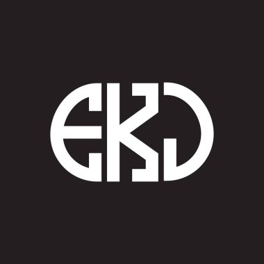 Siyah arka planda EKJ harf logosu tasarımı. EKJ yaratıcı harflerin baş harfleri logo kavramı. EKJ mektup tasarımı.