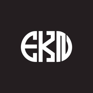 Siyah arka planda EKN harf logosu tasarımı. EKN yaratıcı harflerin baş harfleri logo kavramı. EKN harf tasarımı.