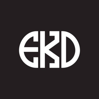 Siyah arka planda EKO harf logosu tasarımı. EKO yaratıcı harflerin baş harfleri logo kavramı. EKO harf tasarımı.