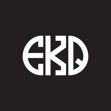 Siyah arka planda EKQ harfi logosu tasarımı. EKQ yaratıcı harf logosu konsepti. EKQ harf tasarımı.