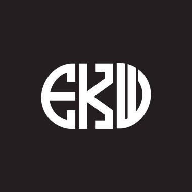 Siyah arka planda EKW harf logosu tasarımı. EKW yaratıcı harflerin baş harfleri logo kavramı. EKW harf tasarımı.