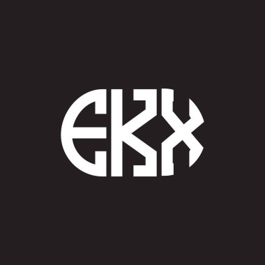 Siyah arka planda EKX harf logosu tasarımı. EKX yaratıcı harf logosu konsepti. EKX harf tasarımı.