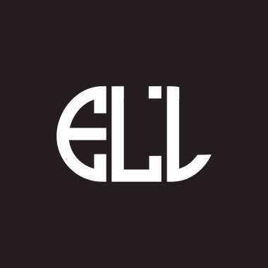 Siyah arka planda ELL harf logosu tasarımı. ELL yaratıcı harflerin baş harfleri logo kavramı. ELL harf tasarımı.