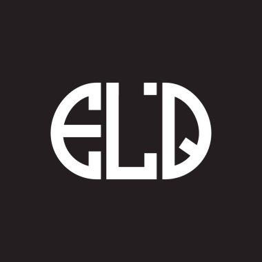 Siyah arka planda ELQ harf logosu tasarımı. ELQ yaratıcı harflerin baş harfleri logo kavramı. ELQ harf tasarımı.