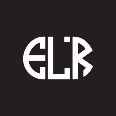 Siyah arka planda ELR harf logosu tasarımı. ELR yaratıcı harflerin baş harfleri logo kavramı. ELR harf tasarımı.