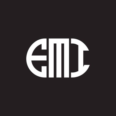 Siyah arka planda EMI mektup logosu tasarımı. EMI yaratıcı harfler logosu konsepti. EMI harf tasarımı.