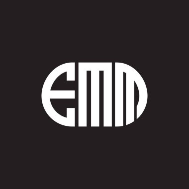 Siyah arka planda EMM harf logosu tasarımı. EMM yaratıcı harflerin baş harfleri logo kavramı. EMM harf tasarımı.