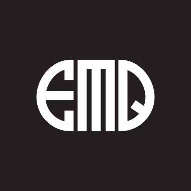 Siyah arka planda EMQ harfi logosu tasarımı. EMQ yaratıcı harflerin baş harfleri logo kavramı. EMQ harf tasarımı.