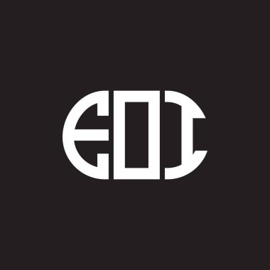 Siyah arka planda EOI harf logosu tasarımı. EOI yaratıcı harflerin baş harfleri logo kavramı. EOI harf tasarımı.
