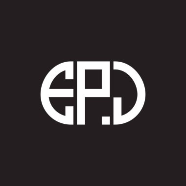 Siyah arka planda EPJ harf logosu tasarımı. EPJ yaratıcı harflerin baş harfleri logo kavramı. EPJ harf tasarımı.