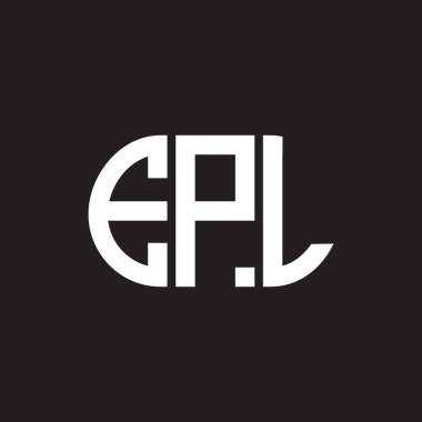 Siyah arkaplanda EPL harf logosu tasarımı. EPL yaratıcı harflerin baş harfleri logo kavramı. EPL harf tasarımı.