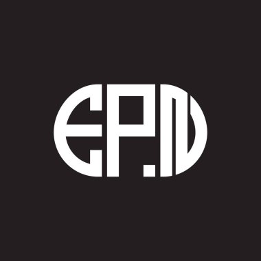 Siyah arka planda EPN harf logosu tasarımı. EPN yaratıcı harflerin baş harfleri logo kavramı. EPN harf tasarımı.