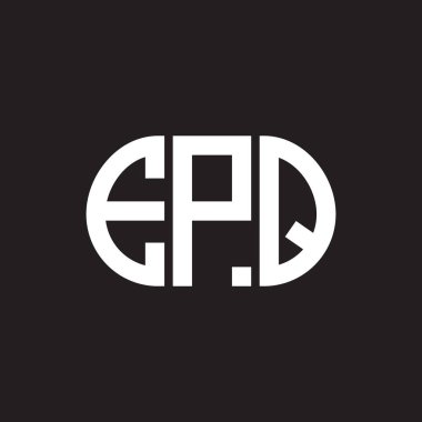 Siyah arka planda EPQ harf logosu tasarımı. EPQ yaratıcı harflerin baş harfleri logo kavramı. EPQ harf tasarımı.