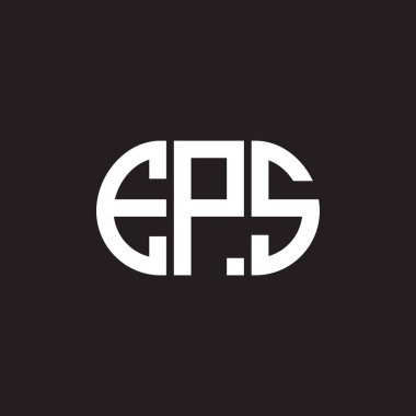 Siyah arka planda EPS harfi logo tasarımı. EPS yaratıcı harflerin baş harfleri logo kavramı. EPS harf tasarımı.