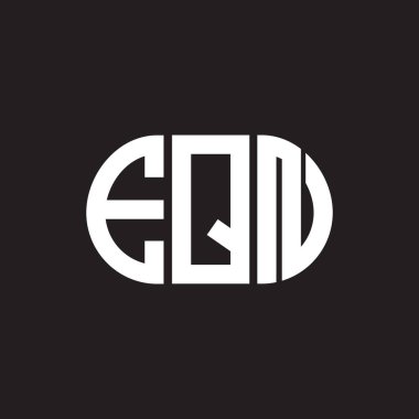 Siyah arkaplanda EQN harf logosu tasarımı. EQN yaratıcı harflerin baş harfleri logo kavramı. EQN harf tasarımı.