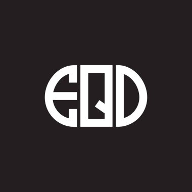 Siyah arka planda EQO harf logosu tasarımı. EQO yaratıcı harflerin baş harfleri logo kavramı. EQO harf tasarımı.