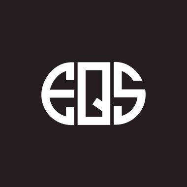 Siyah arka planda EQS harf logosu tasarımı. EQS yaratıcı harflerin baş harfleri logo kavramı. EQS harf tasarımı.