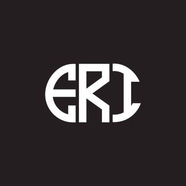 Siyah arka planda ERI harf logosu tasarımı. ERI yaratıcı harflerin baş harfleri logo kavramı. ERI harf tasarımı.