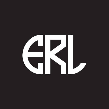 Siyah arka planda ERL harf logosu tasarımı. ERL yaratıcı harflerin baş harfleri logo kavramı. ERL harf tasarımı.