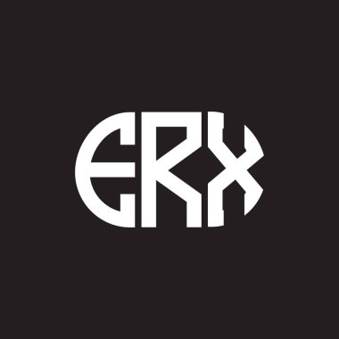 Siyah arka planda ERX harf logosu tasarımı. ERX yaratıcı harflerin baş harfleri logo kavramı. ERX harf tasarımı.