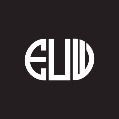 EUW 'nin siyah arkaplan üzerine logo tasarımı. EUW yaratıcı harflerin baş harfleri logo kavramı. EUW mektup tasarımı.